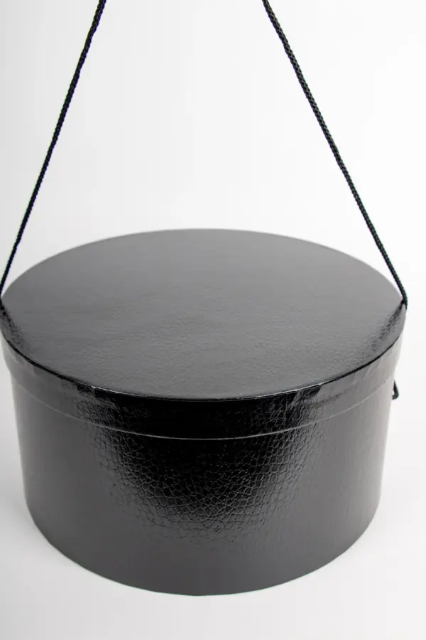 Hutschachtel Lederoptik Schwarz