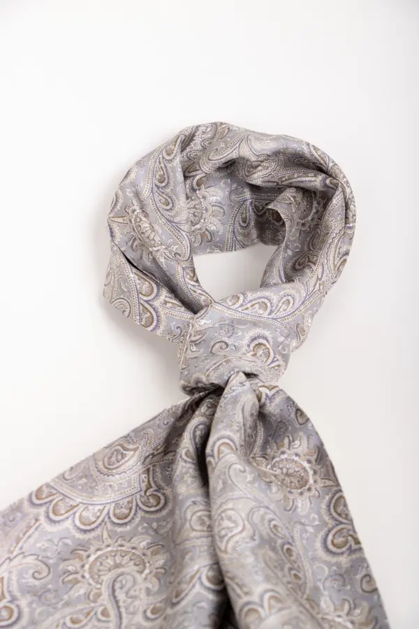 Hemley Krawattenschal Paisley Silbergrau