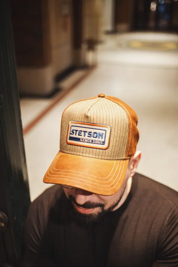 Stetson Retro Stripes Ledercap