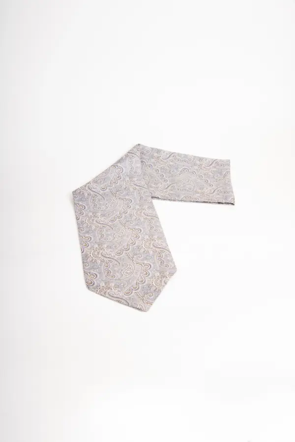 Hemley Krawattenschal Seide Paisley Silbergrau