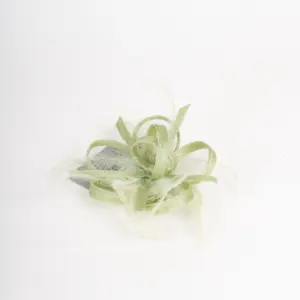 McBurn Clip Fascinator mit Federn Salbei