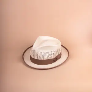 Vintimilla Hat Diamante ventiliert, kleiner Panamahut Hellbraun, handgeflochtener Panamahut Ecuador