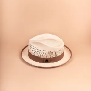 Vintimilla Hat Diamante ventiliert, kleiner Panamahut Hellbraun