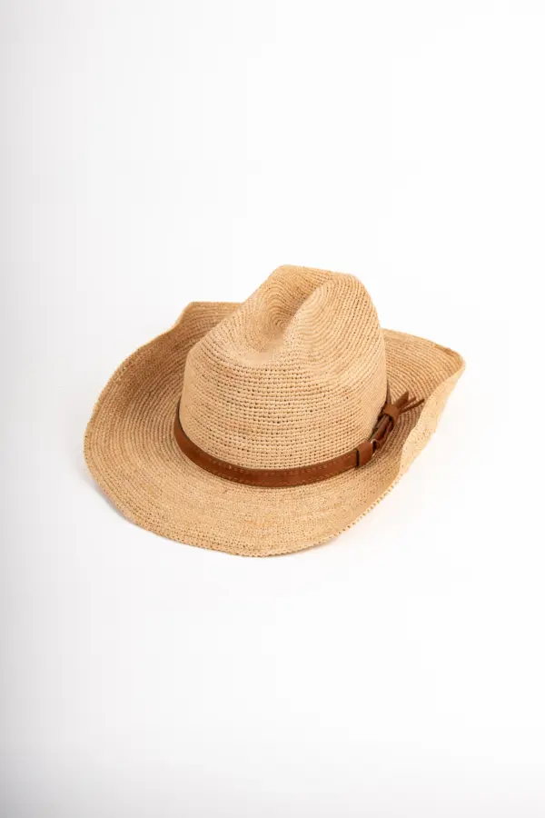 Fiebig Western Strohhut Raffia Crochet
