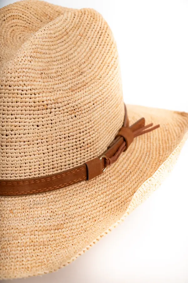 Fiebig Western Strohhut Raffia Crochet