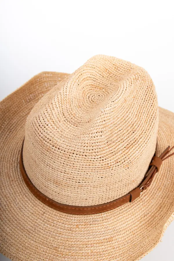 Fiebig Western Strohhut Raffia Crochet