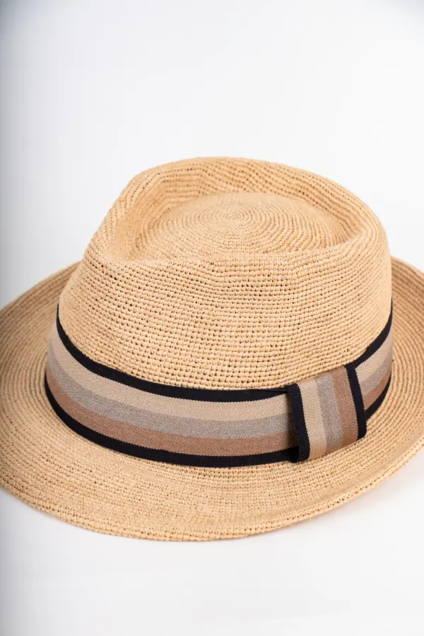 Fiebig Trilby Strohhut aus Raffia, natur