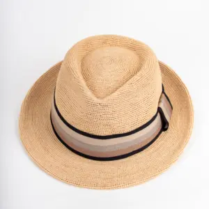 Fiebig Trilby Strohhut aus Raffia, natur