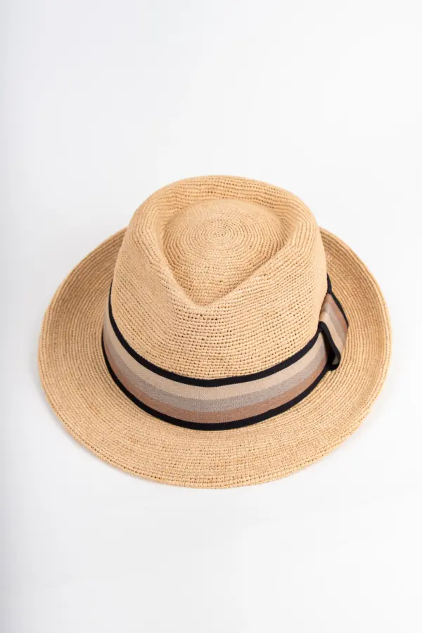 Fiebig Trilby Strohhut aus Raffia, natur