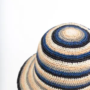 Fiebig Häkelhut gestreift aus Raffia