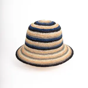 Fiebig Häkelhut gestreift aus Raffia