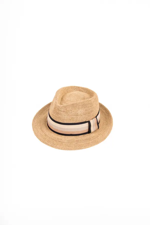 Fiebig Trilby Strohhut aus Raffia, taupe