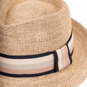 Fiebig Trilby Strohhut aus Raffia, taupe
