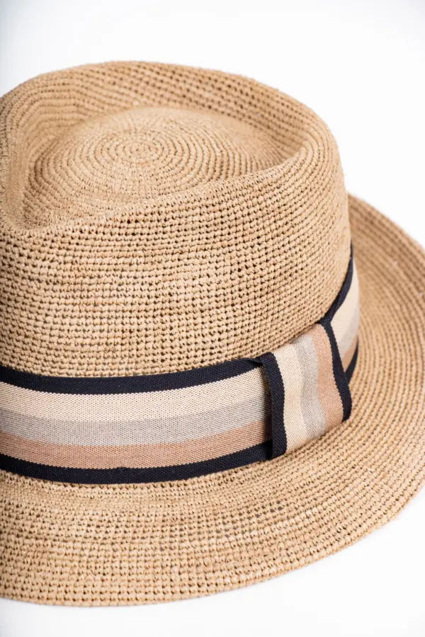 Fiebig Trilby Strohhut aus Raffia, taupe