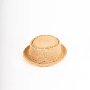 Fiebig Porkpie aus Raffia Stroh, Porkpie klar Form, Fiebig Hamburg