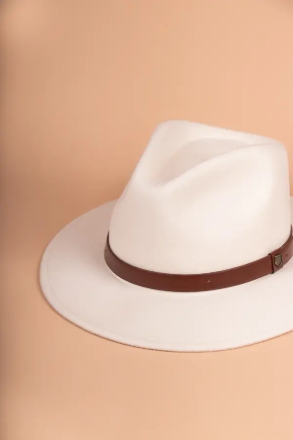 Brixton Messer Fedora Filzhut Offwhite