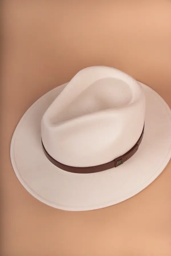 Brixton Messer Fedora Filzhut Offwhite
