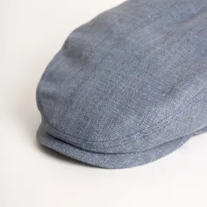JJ Hats Driver Cap Linen Herringbone