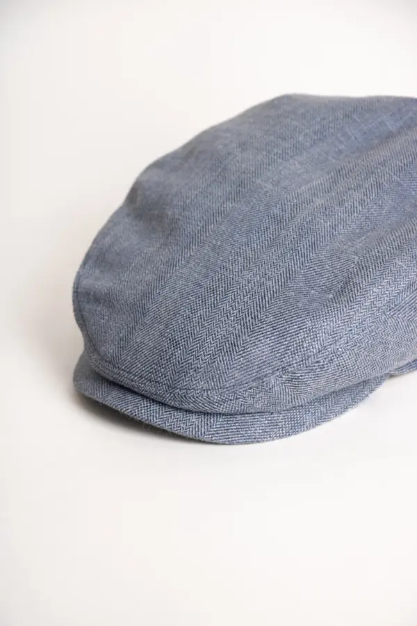 JJ Hats Driver Cap Linen Herringbone
