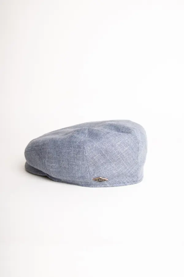 JJ Hats Driver Cap Linen Herringbone