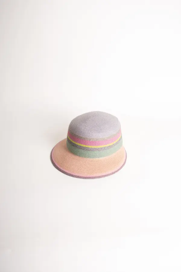 Bedacht Hanf Schute Multicolor, Hellgrau/Rose
