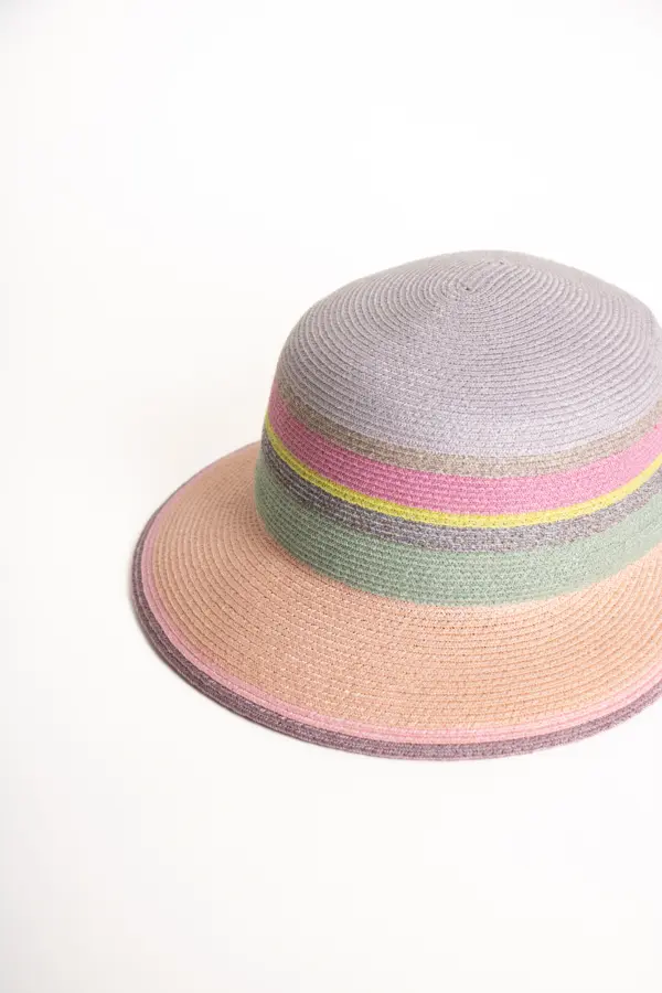 Bedacht Hanf Schute Multicolor, Hellgrau/Rose