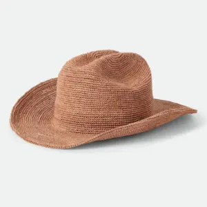 Brixton Odessa Straw Packable Cowboy Hat