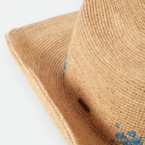 Brixton Odessa Straw Packable Cowboy Hat