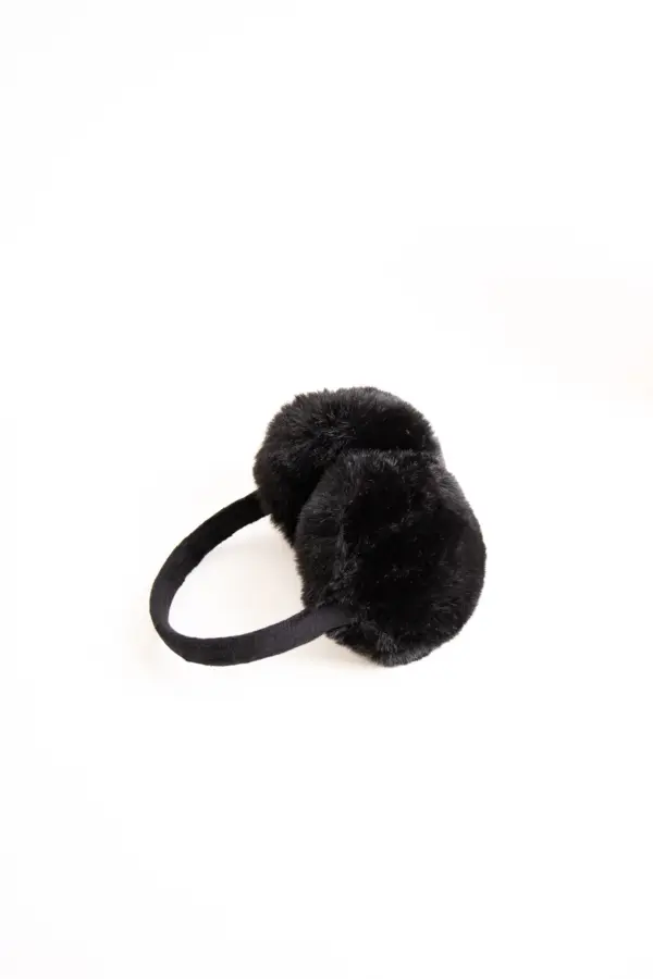 McBurn Earmuffs aus Webpelz, Schwarz