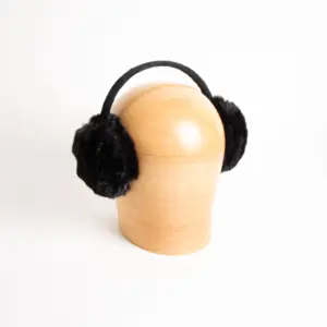 McBurn Earmuffs aus Webpelz, Schwarz