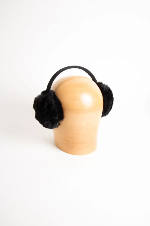 McBurn Earmuffs aus Webpelz, Schwarz