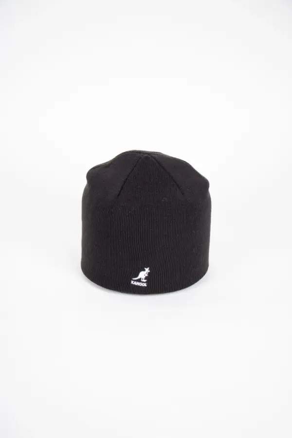 Schwarze Mütze mit Kangol Logo, Kangol Cuffless Beanie